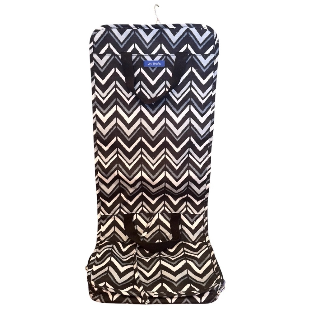 Vera Bradley Hanging Travel Organizer Chevron Blue Black Grey 5 Pocket 11”x30”
